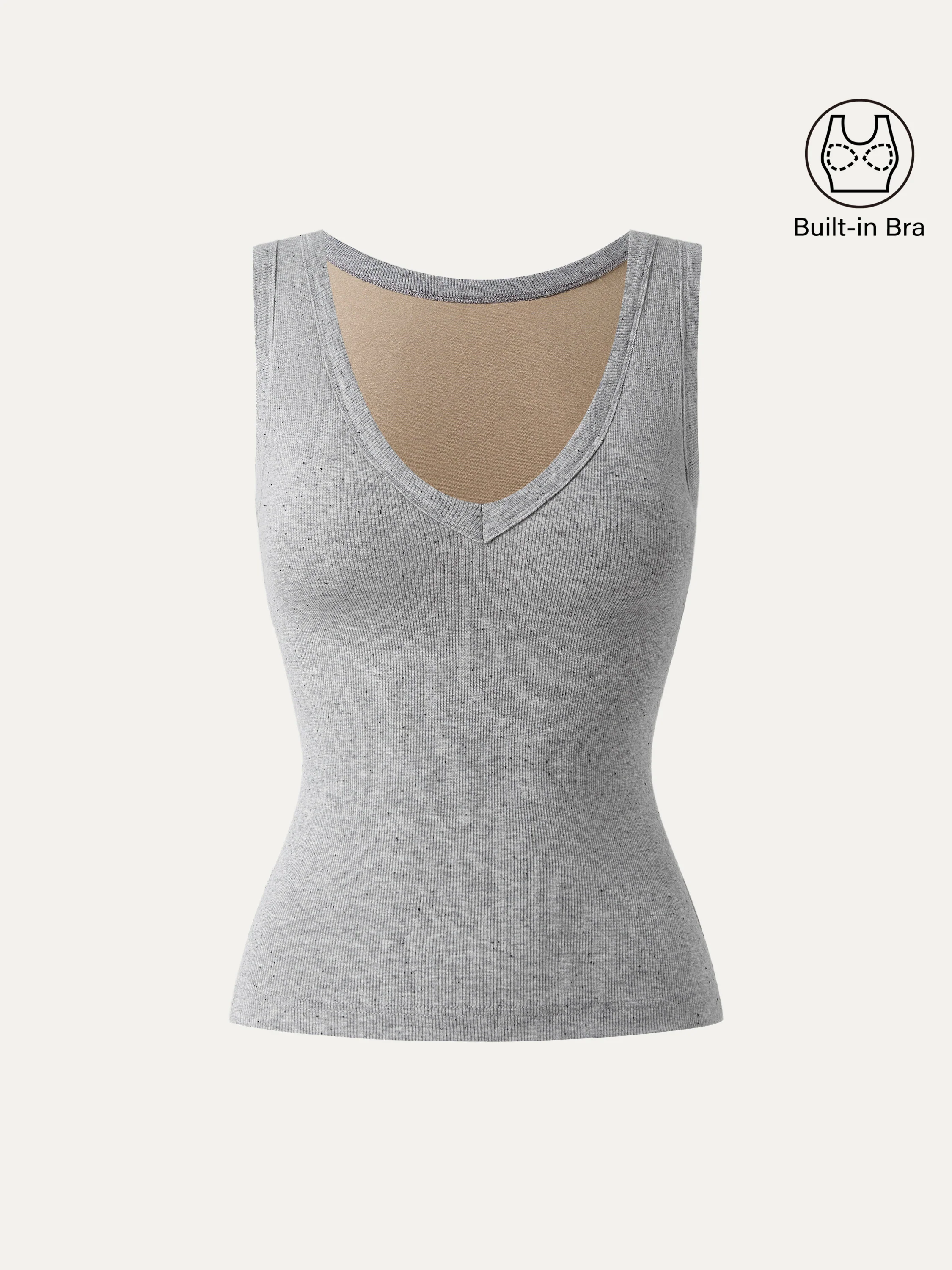 Stretchy V-neck Cotton New Airy Bra Tank - Image 9