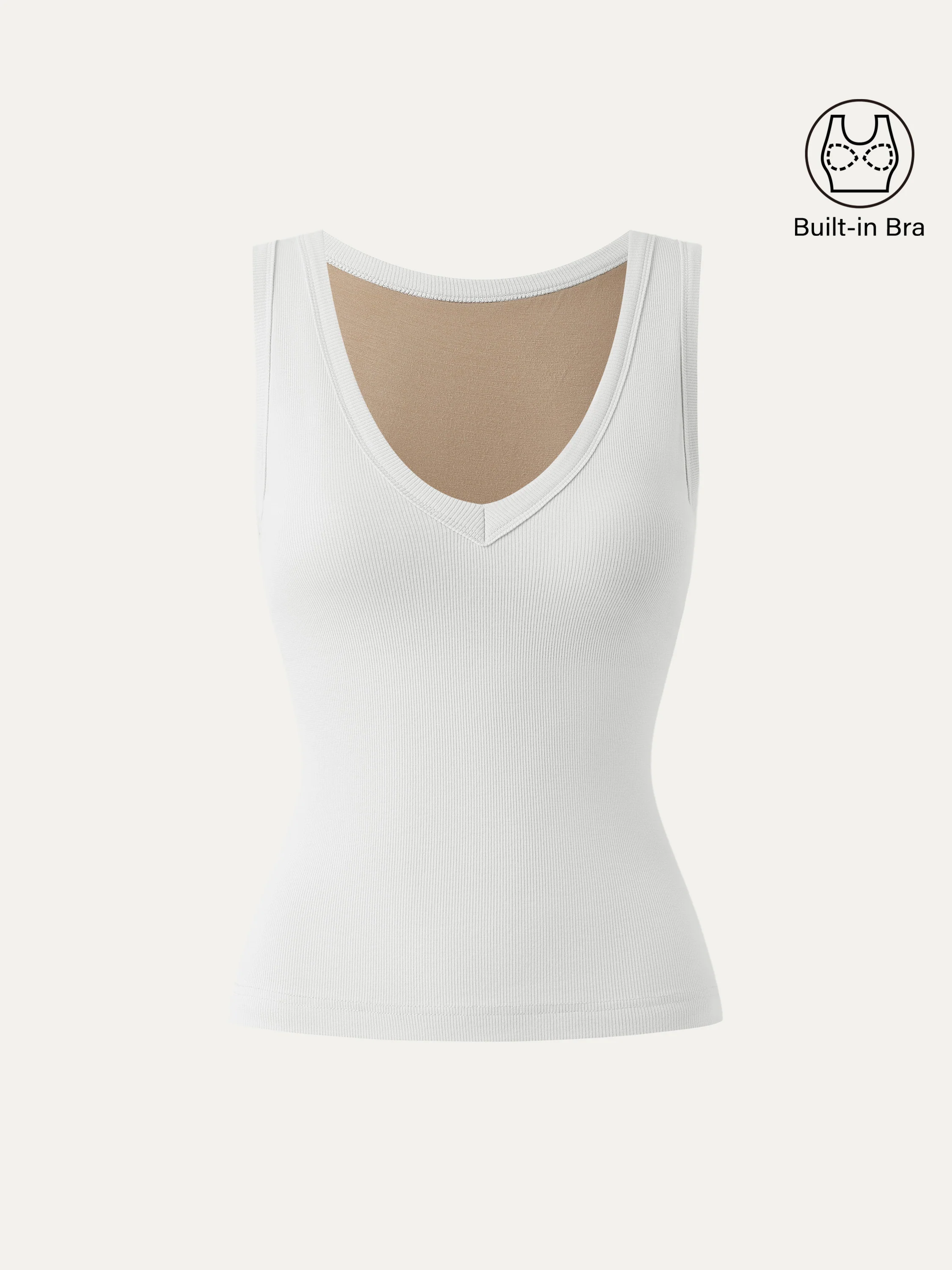 Stretchy V-neck Cotton New Airy Bra Tank - Image 10