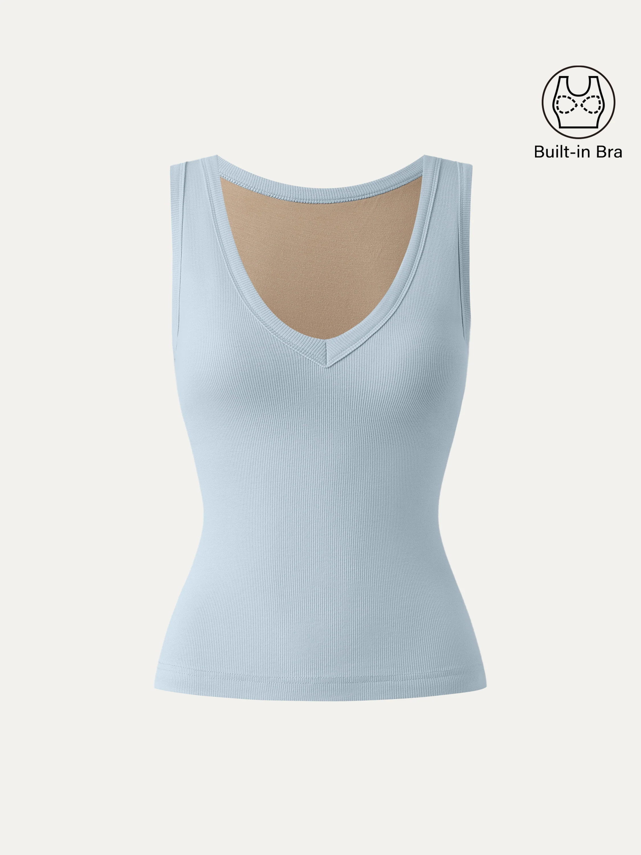 Stretchy V-neck Cotton New Airy Bra Tank - Image 11