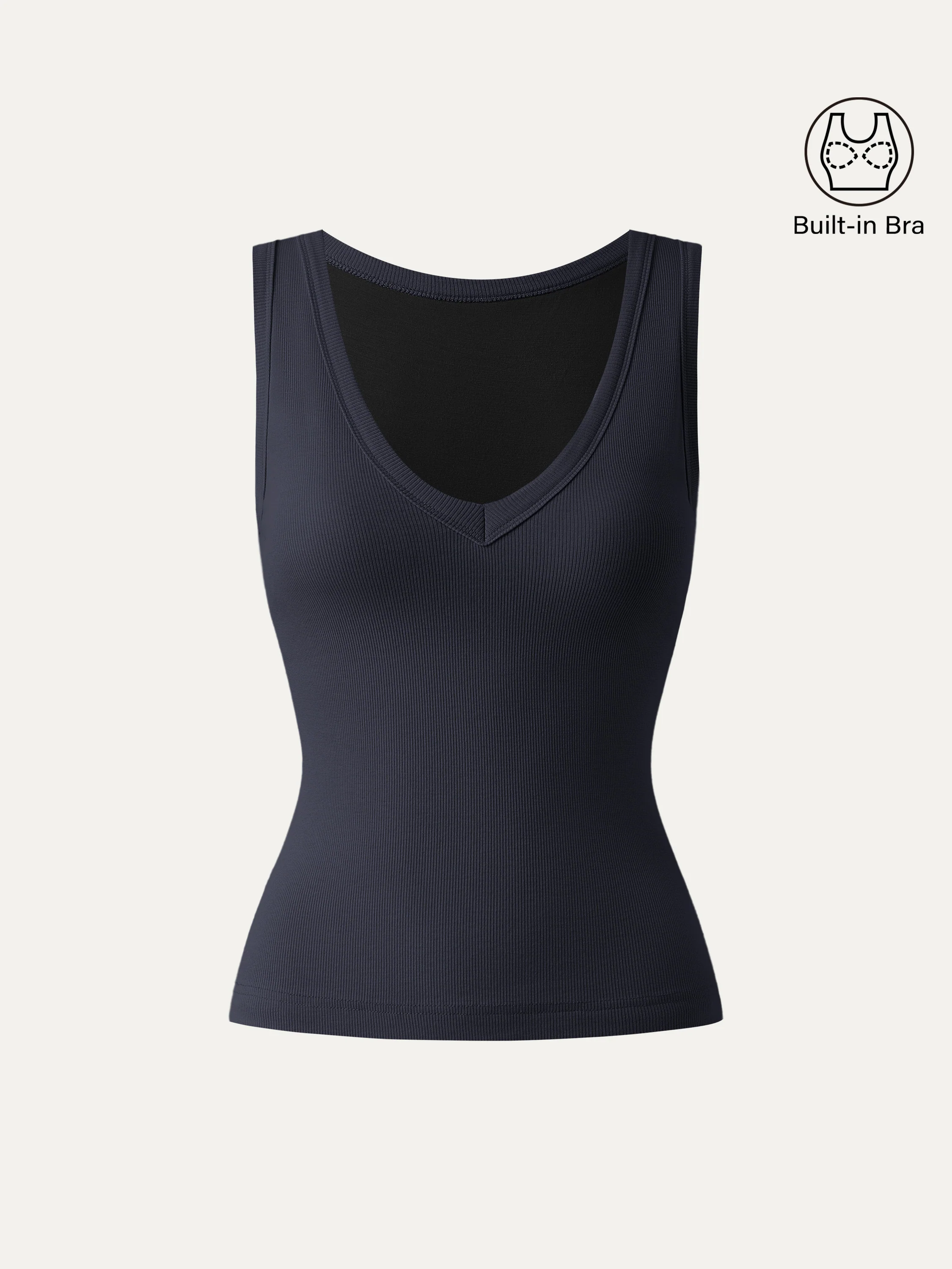 Stretchy V-neck Cotton New Airy Bra Tank - Image 12