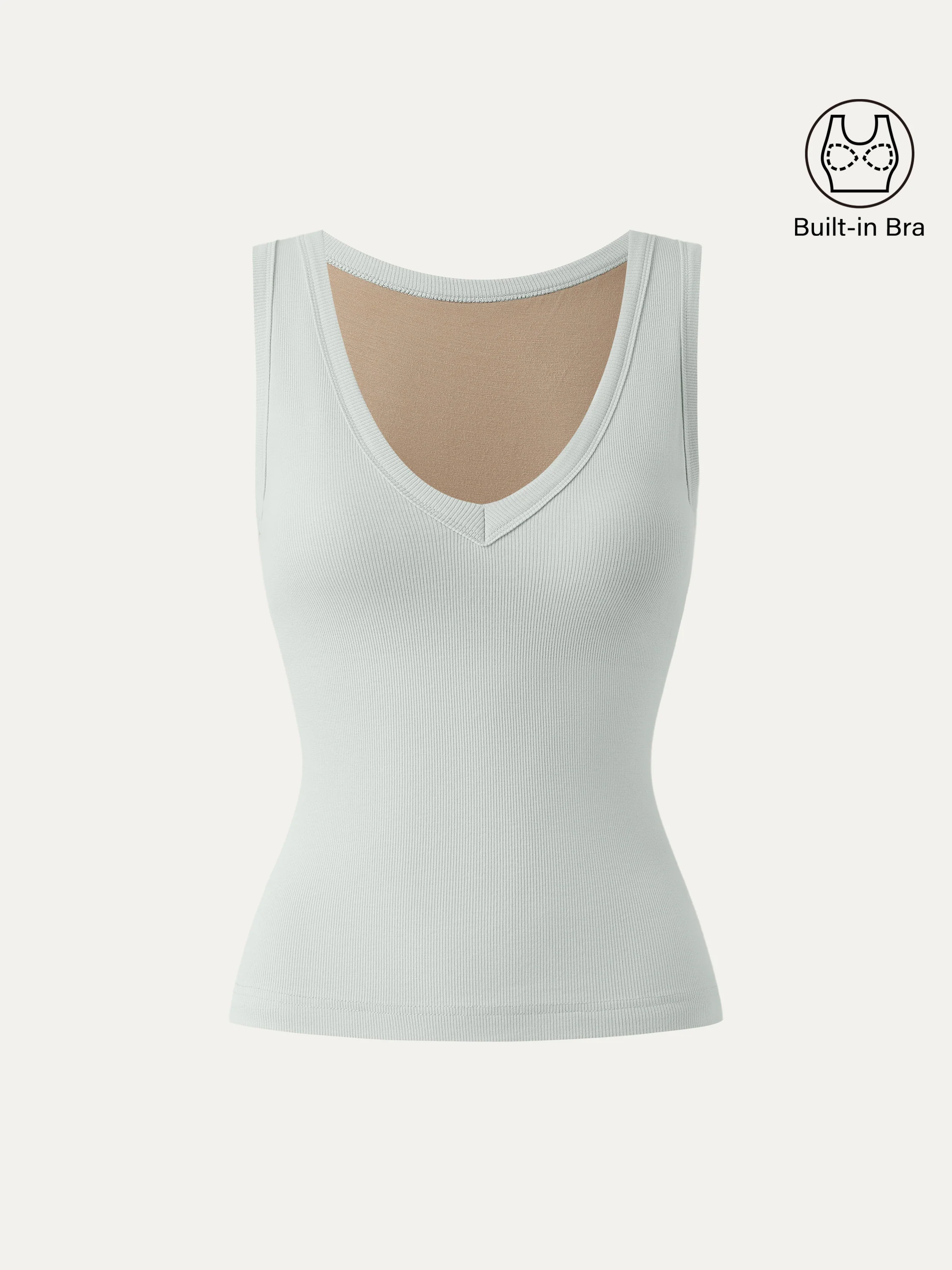 Stretchy V-neck Cotton New Airy Bra Tank - Image 21
