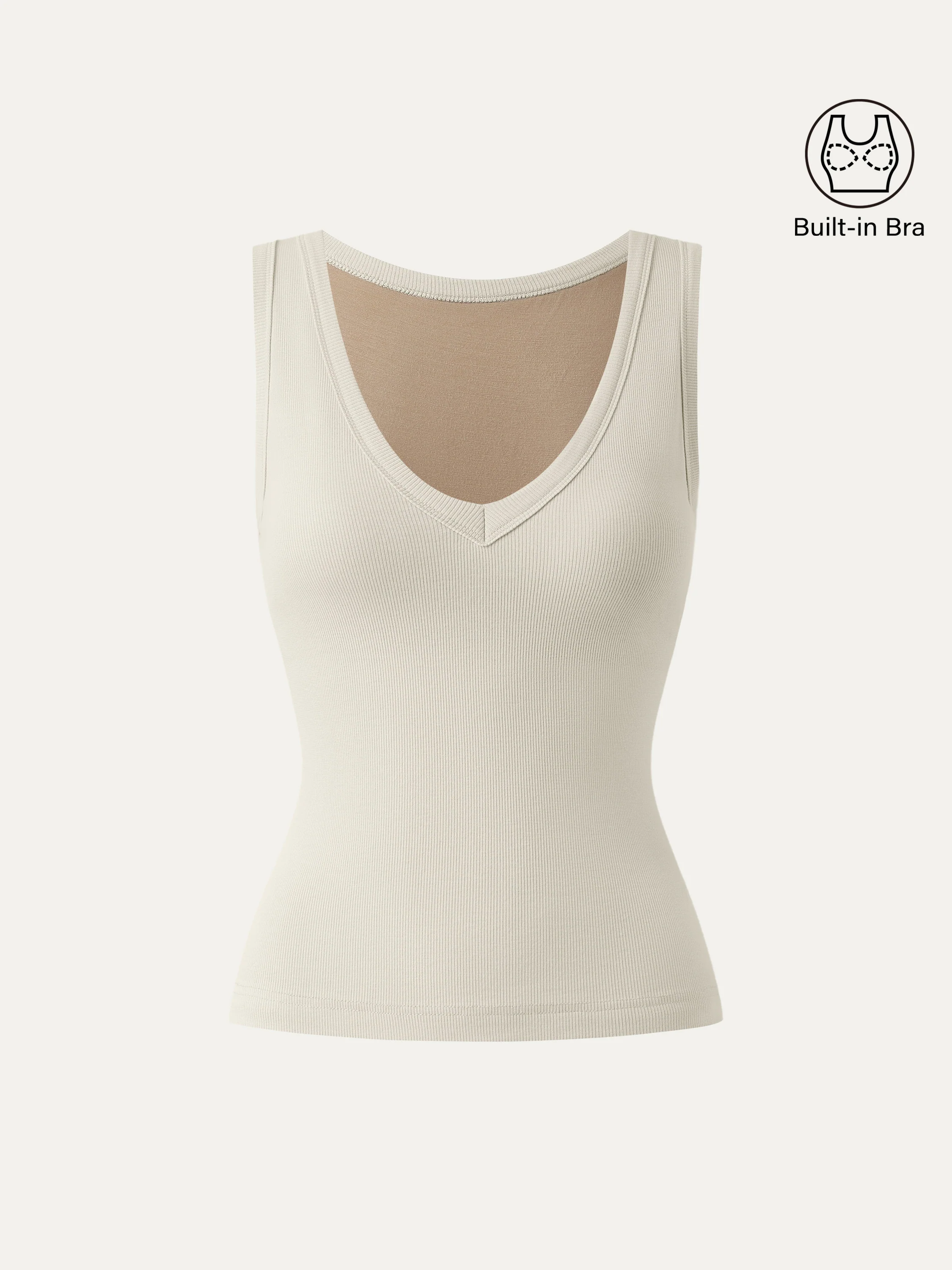 Stretchy V-neck Cotton New Airy Bra Tank - Image 14