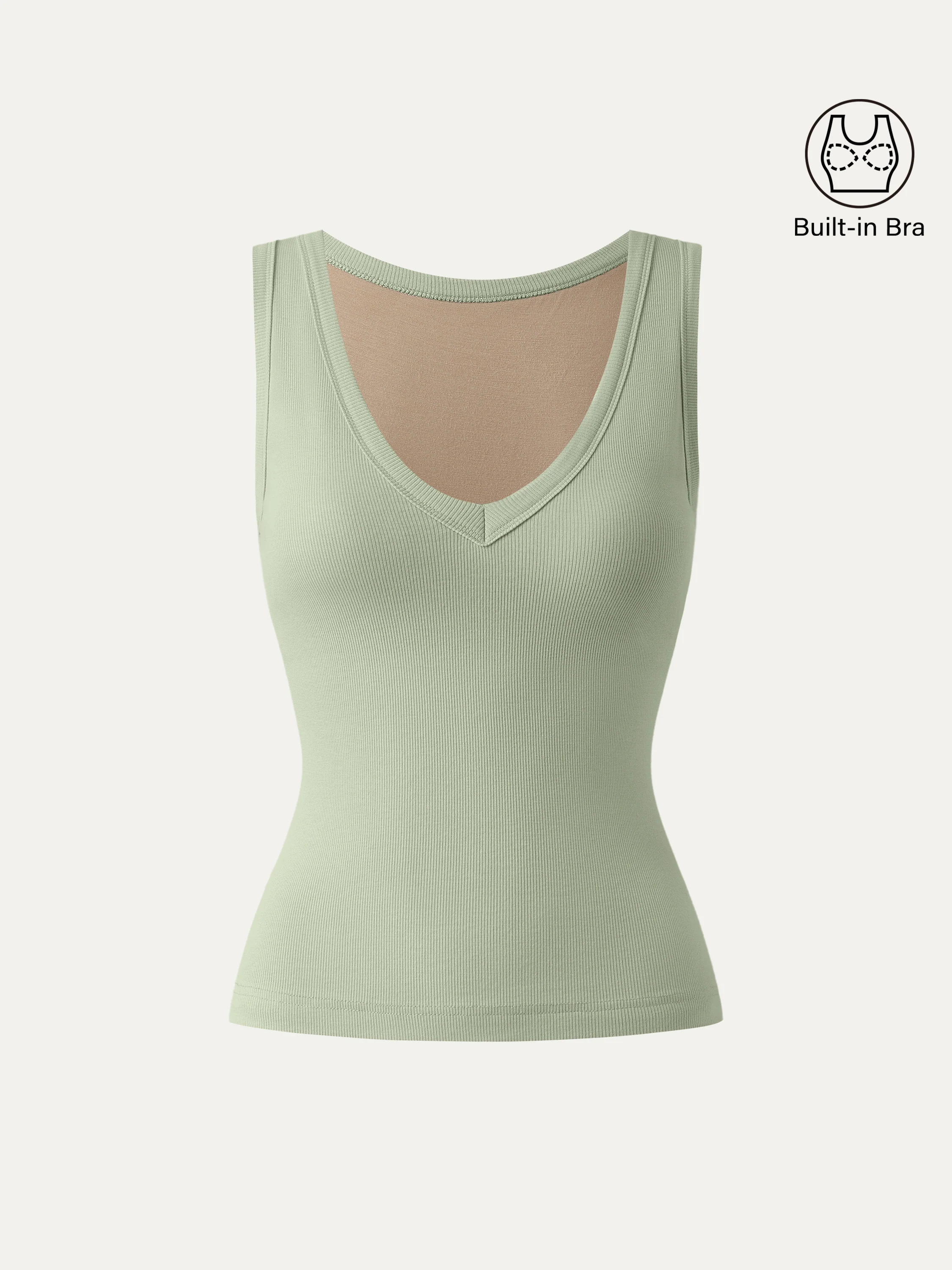 Stretchy V-neck Cotton New Airy Bra Tank - Image 18