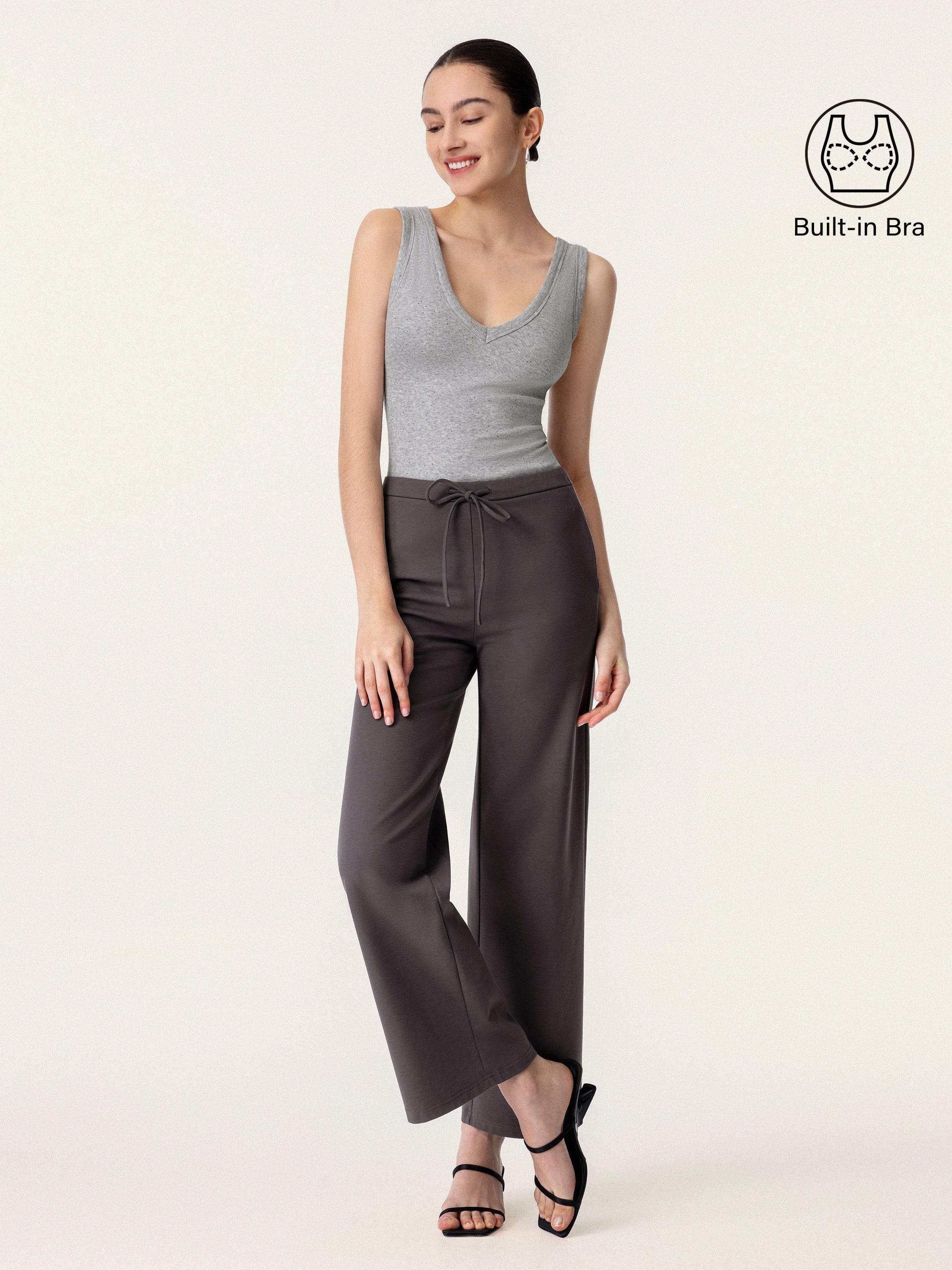 Stretchy V-neck Cotton New Airy Bra Tank - Image 3