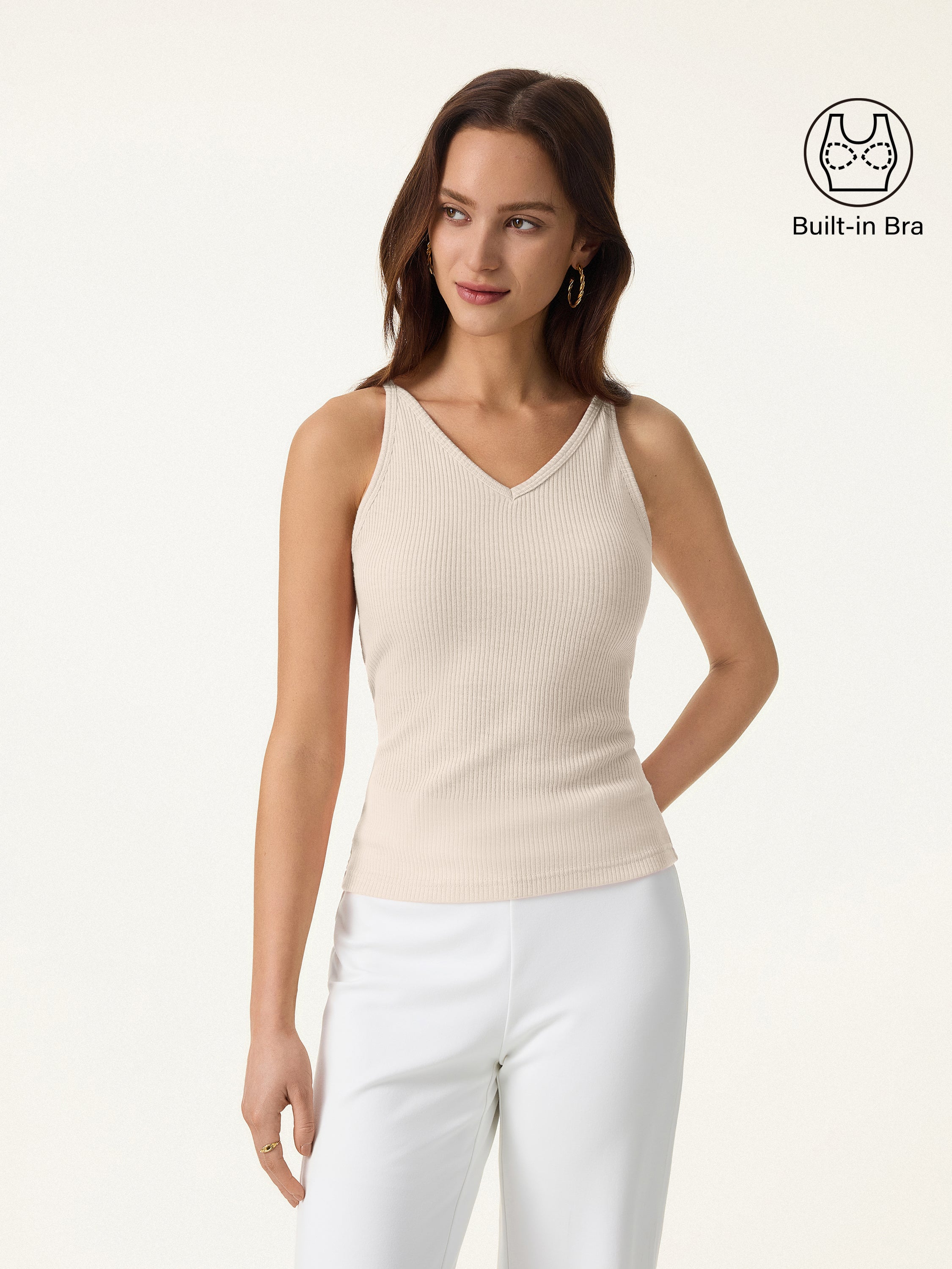 V-Neck Spaghetti Bra Tank - Image 13
