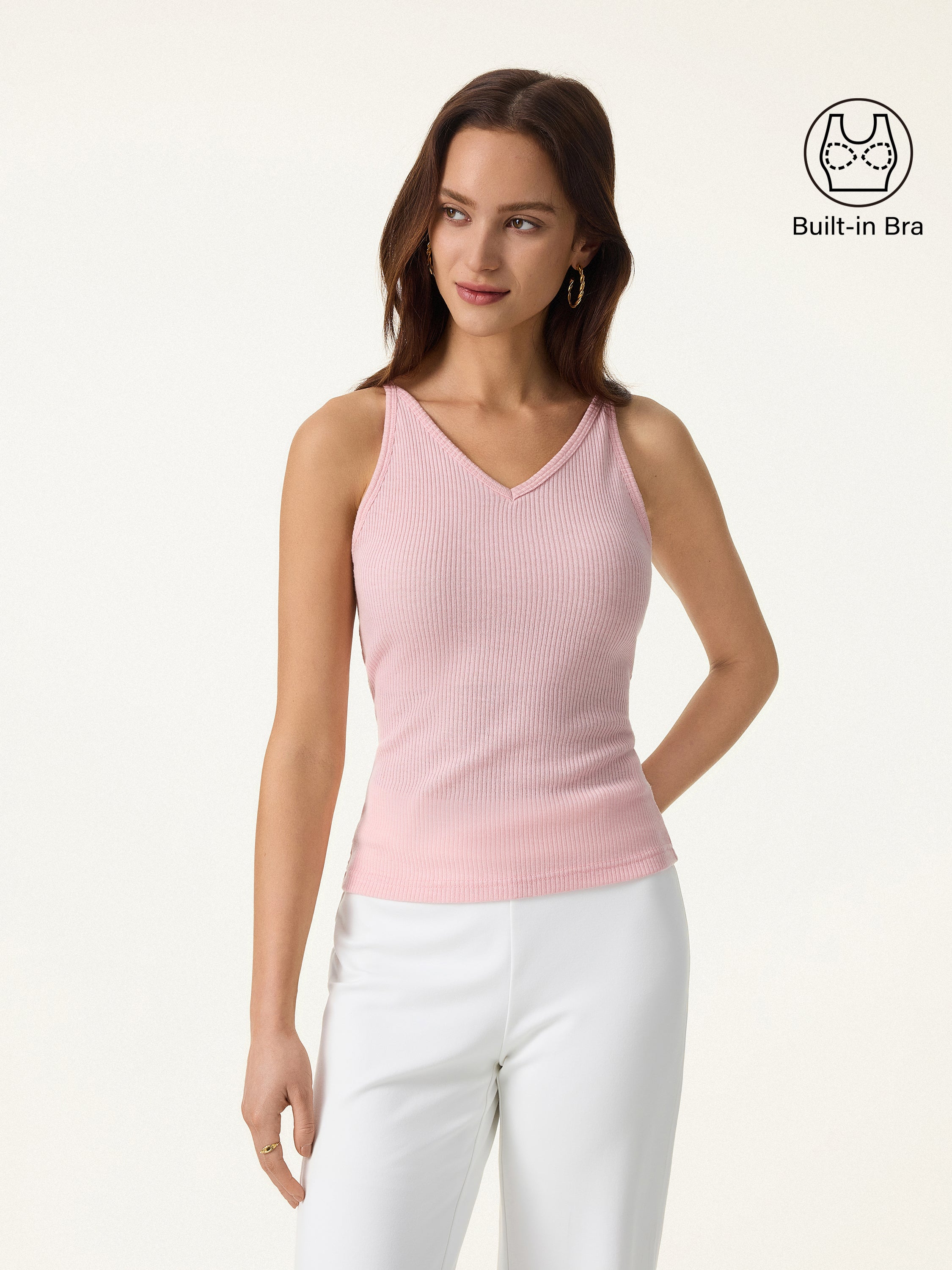 V-Neck Spaghetti Bra Tank - Image 3
