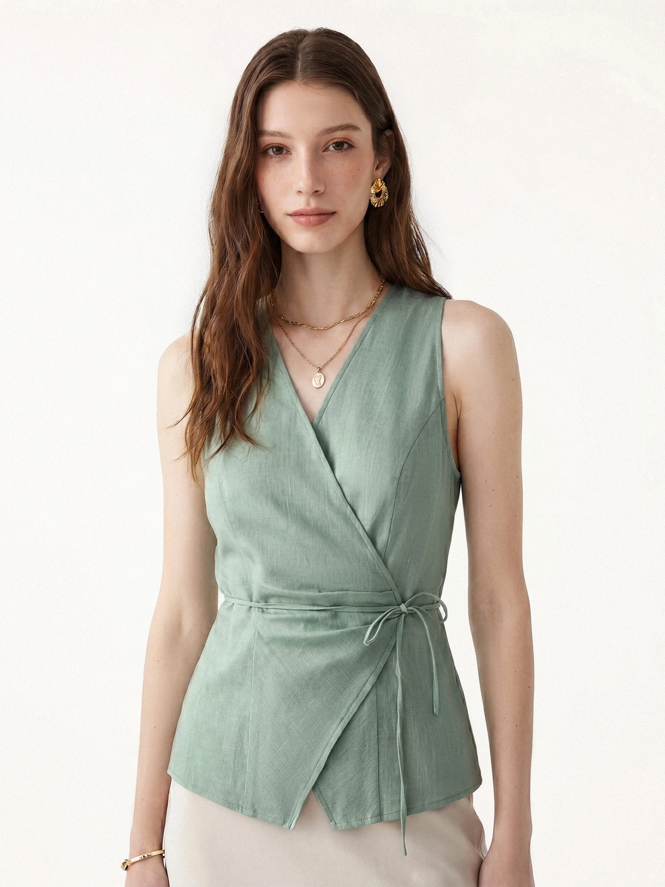 Wrap Top with Self-Tie - Image 12