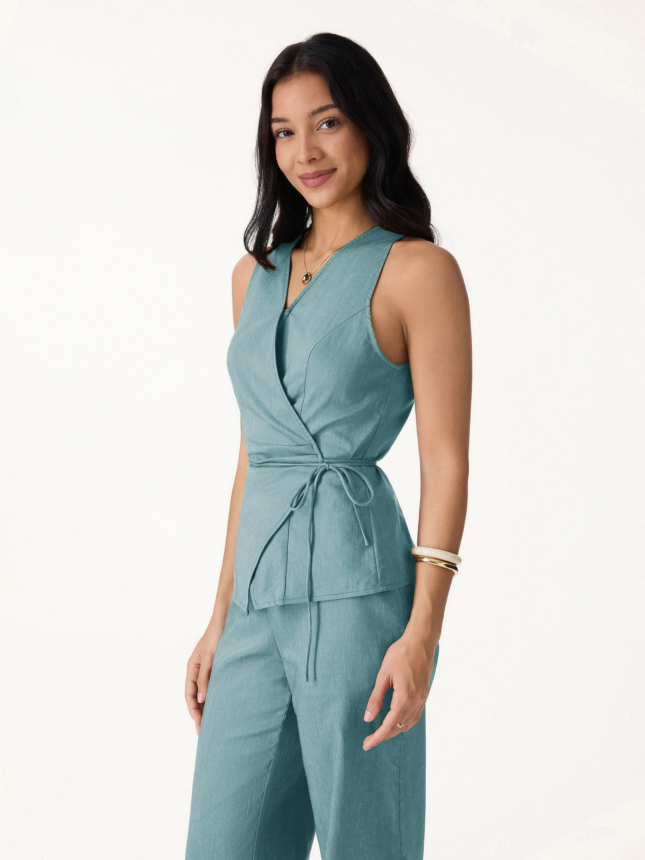 Wrap Top with Self-Tie - Image 14