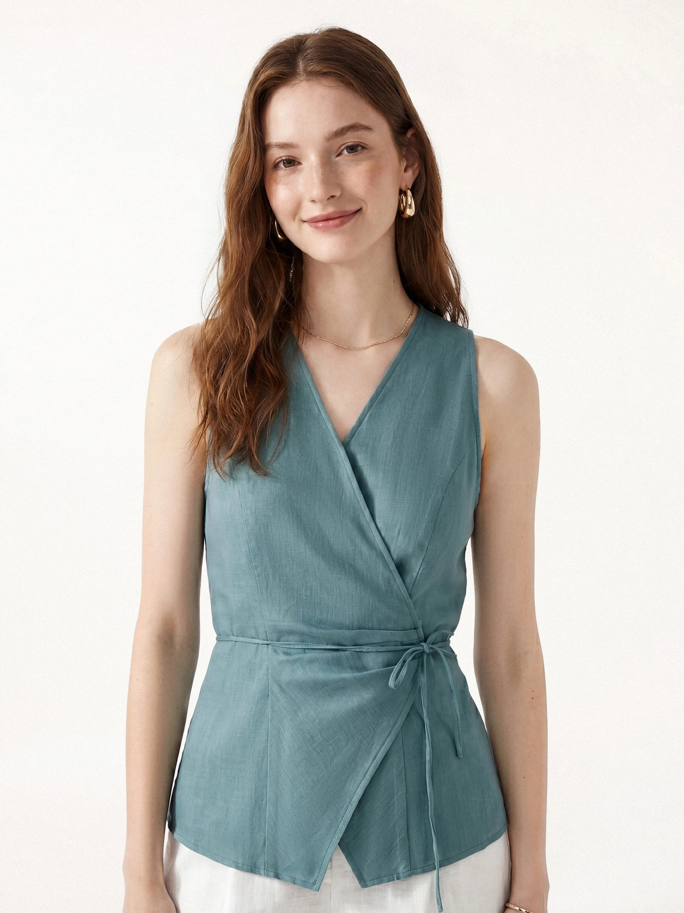 Wrap Top with Self-Tie - Image 15