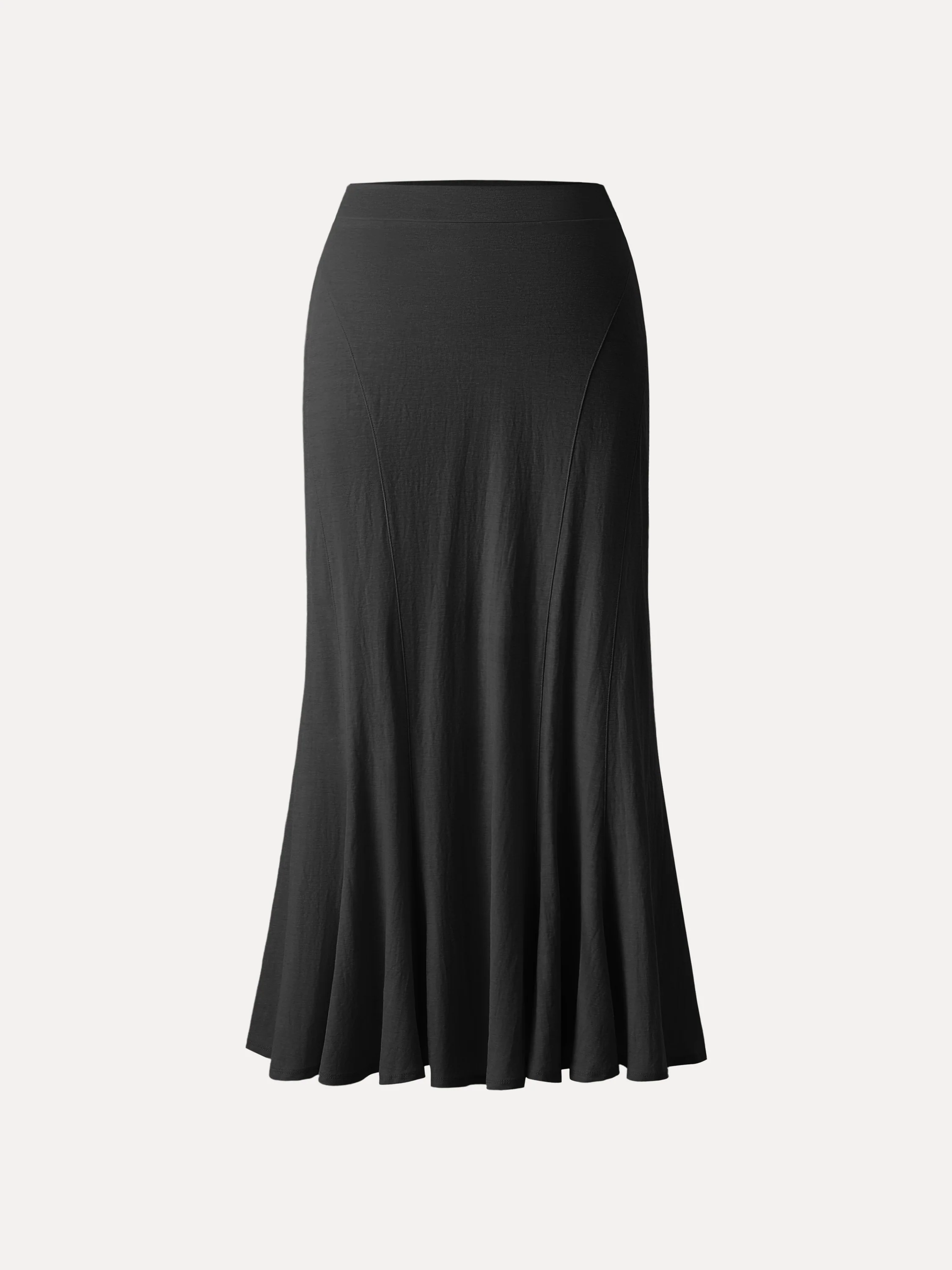 Wrinkle-resistant Cotton-linen Pull-on Midi Skirt - Image 10