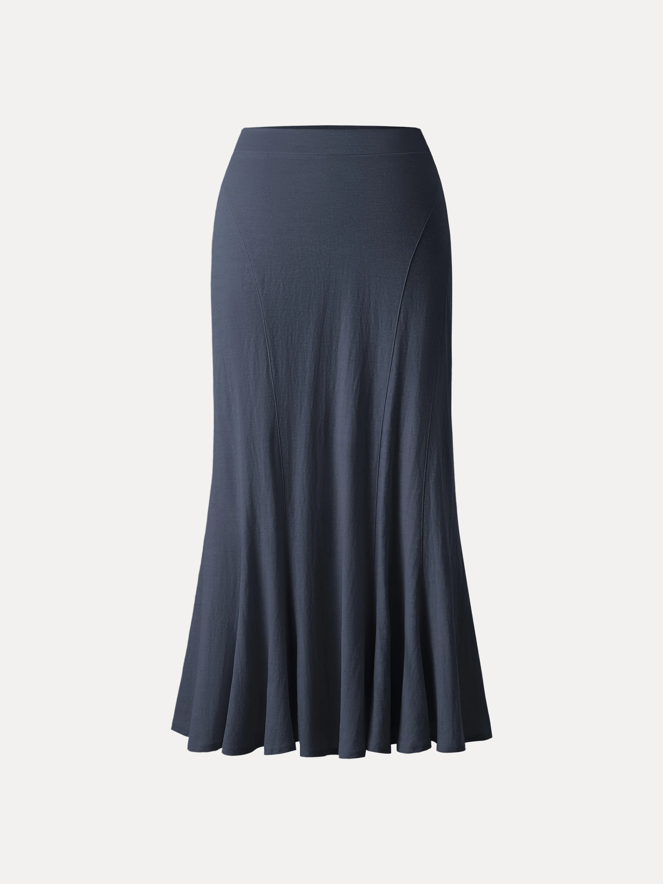Wrinkle-resistant Cotton-linen Pull-on Midi Skirt - Image 11
