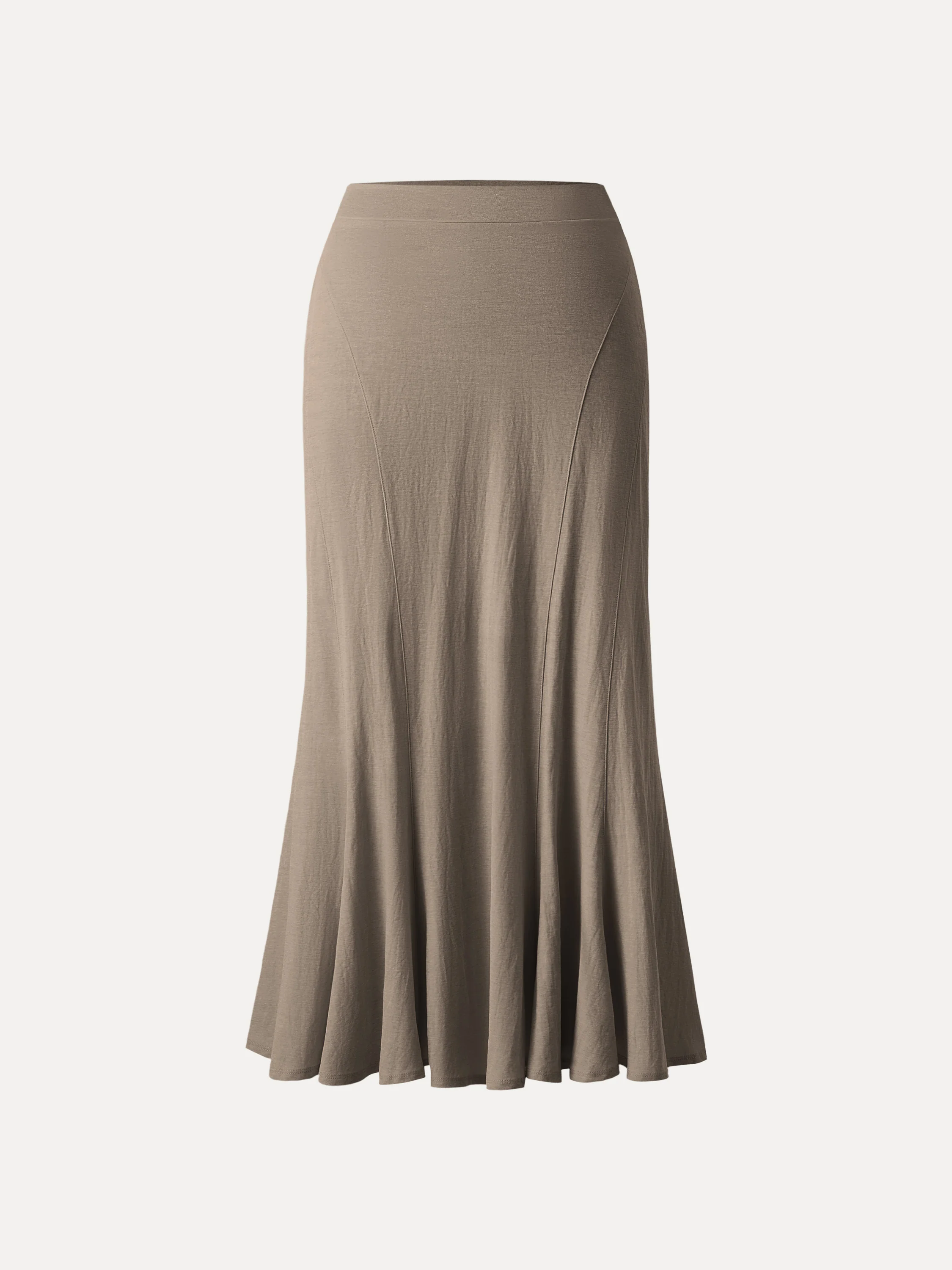 Wrinkle-resistant Cotton-linen Pull-on Midi Skirt - Image 14
