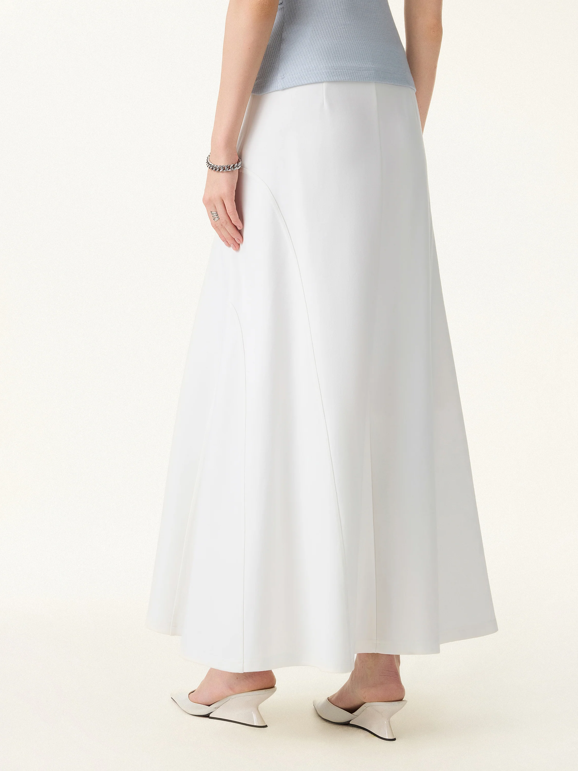 Wrinkle-Resistant A-Line Flared Maxi Skirt - Image 7