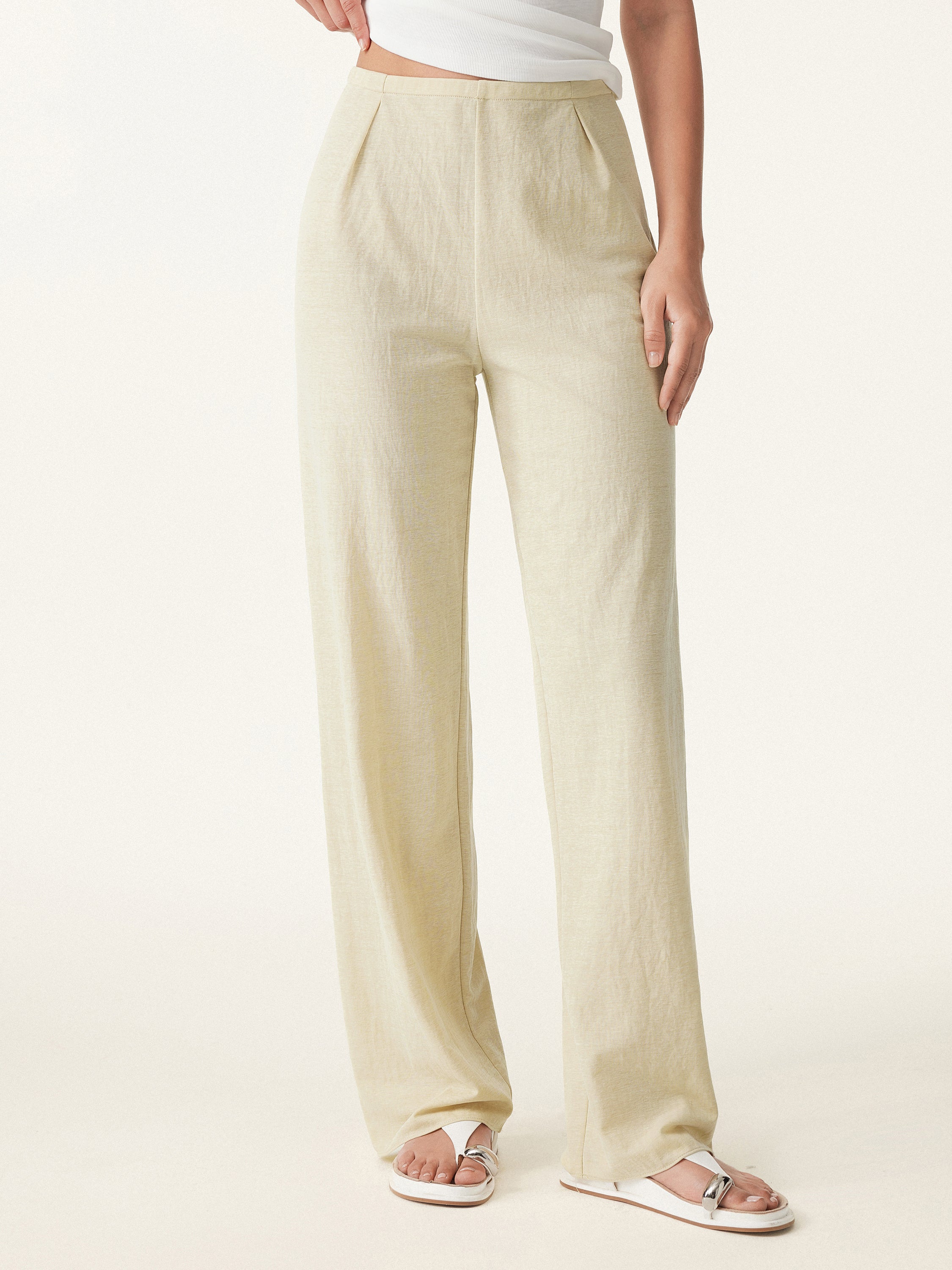 Wrinkle-resistant Cotton-linen Straight Leg Pant - Image 11