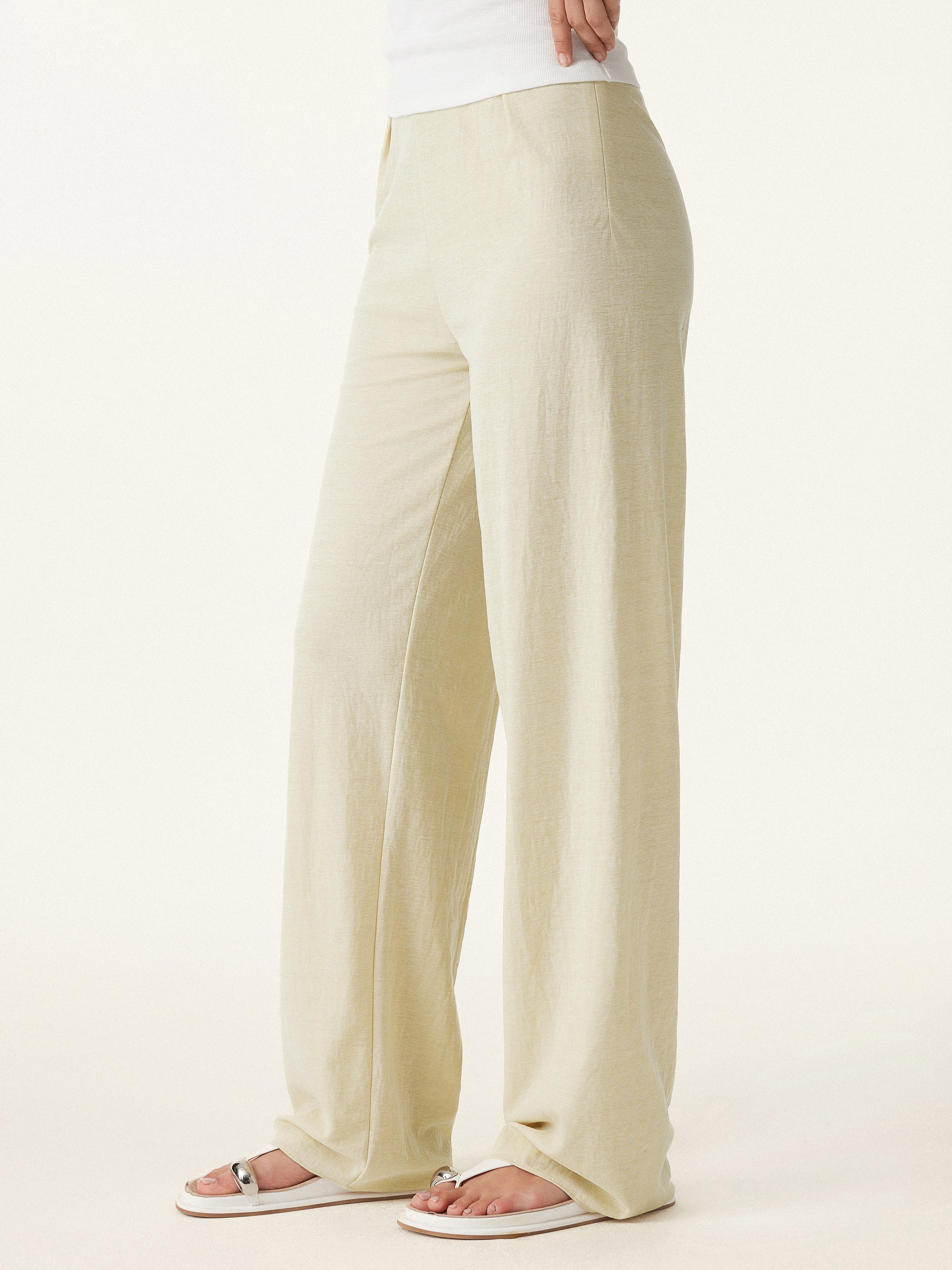 Wrinkle-resistant Cotton-linen Straight Leg Pant - Image 14
