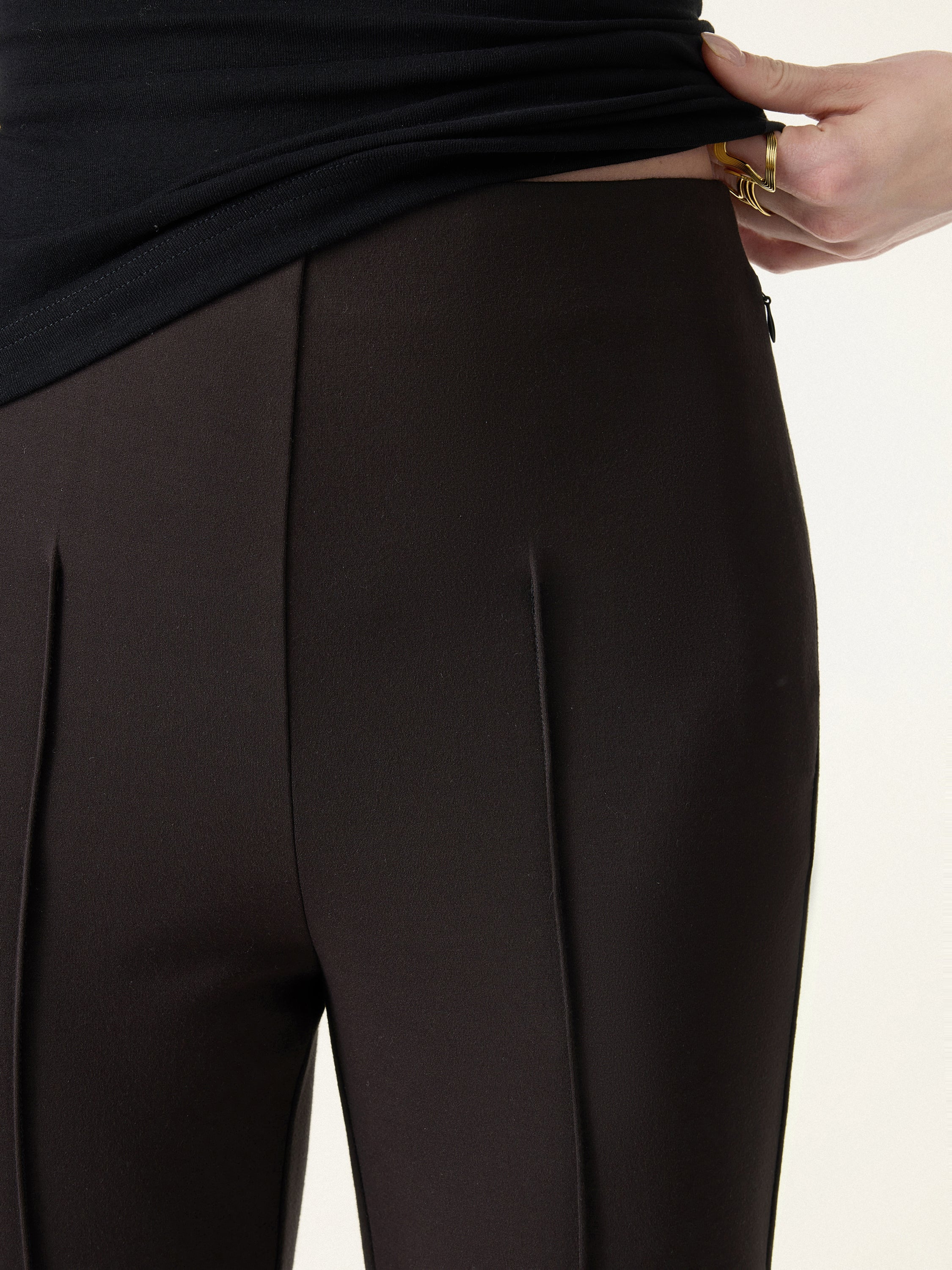 Wrinkle-Resistant High Rise Cropped Flare Leg Travel Pants - Image 5