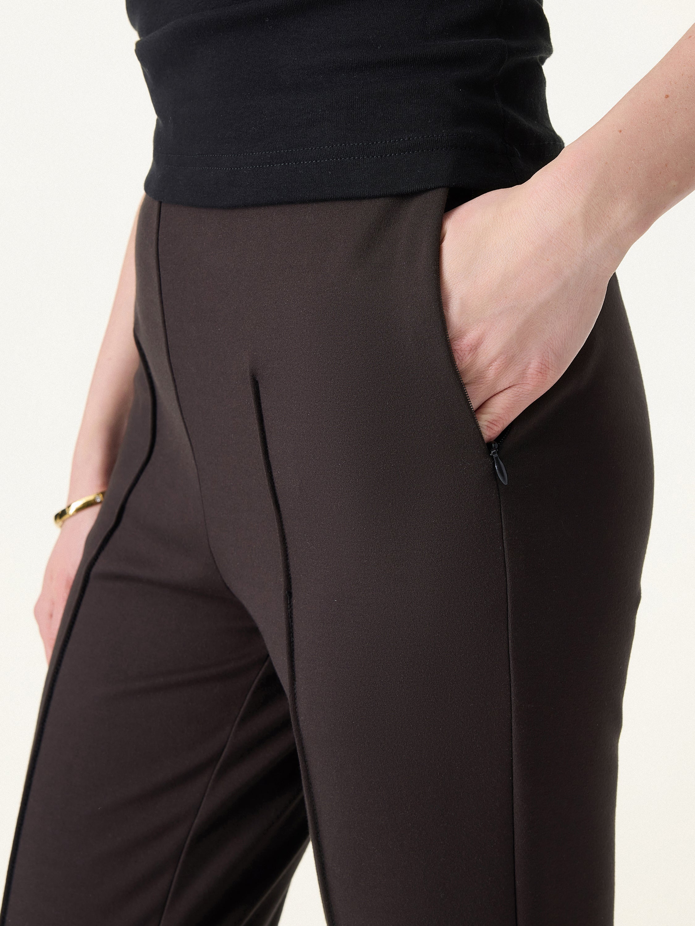 Wrinkle-Resistant High Rise Cropped Flare Leg Travel Pants - Image 6