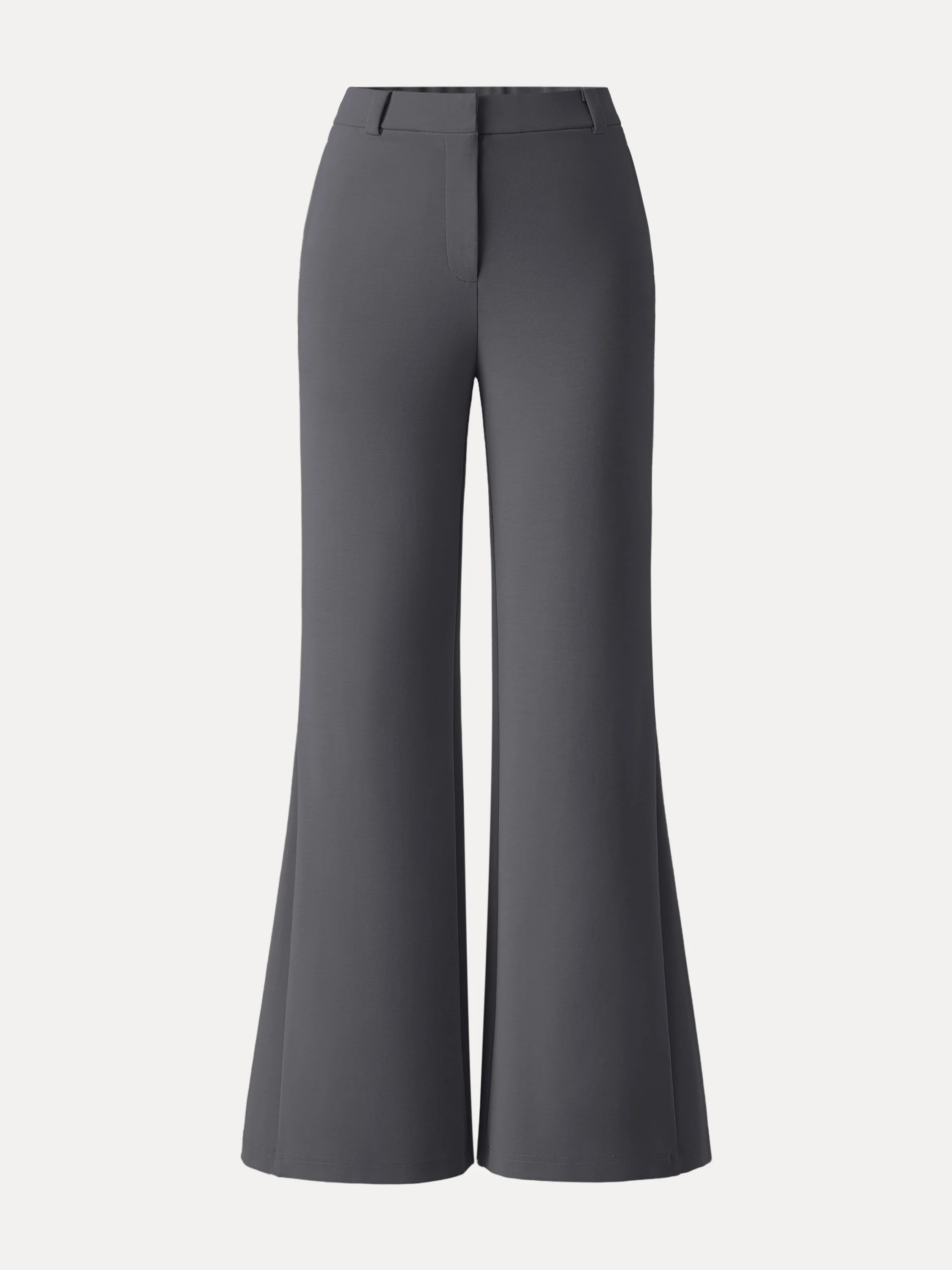 Wrinkle-Resistant High Rise Flared Trousers with Pockets - Image 10