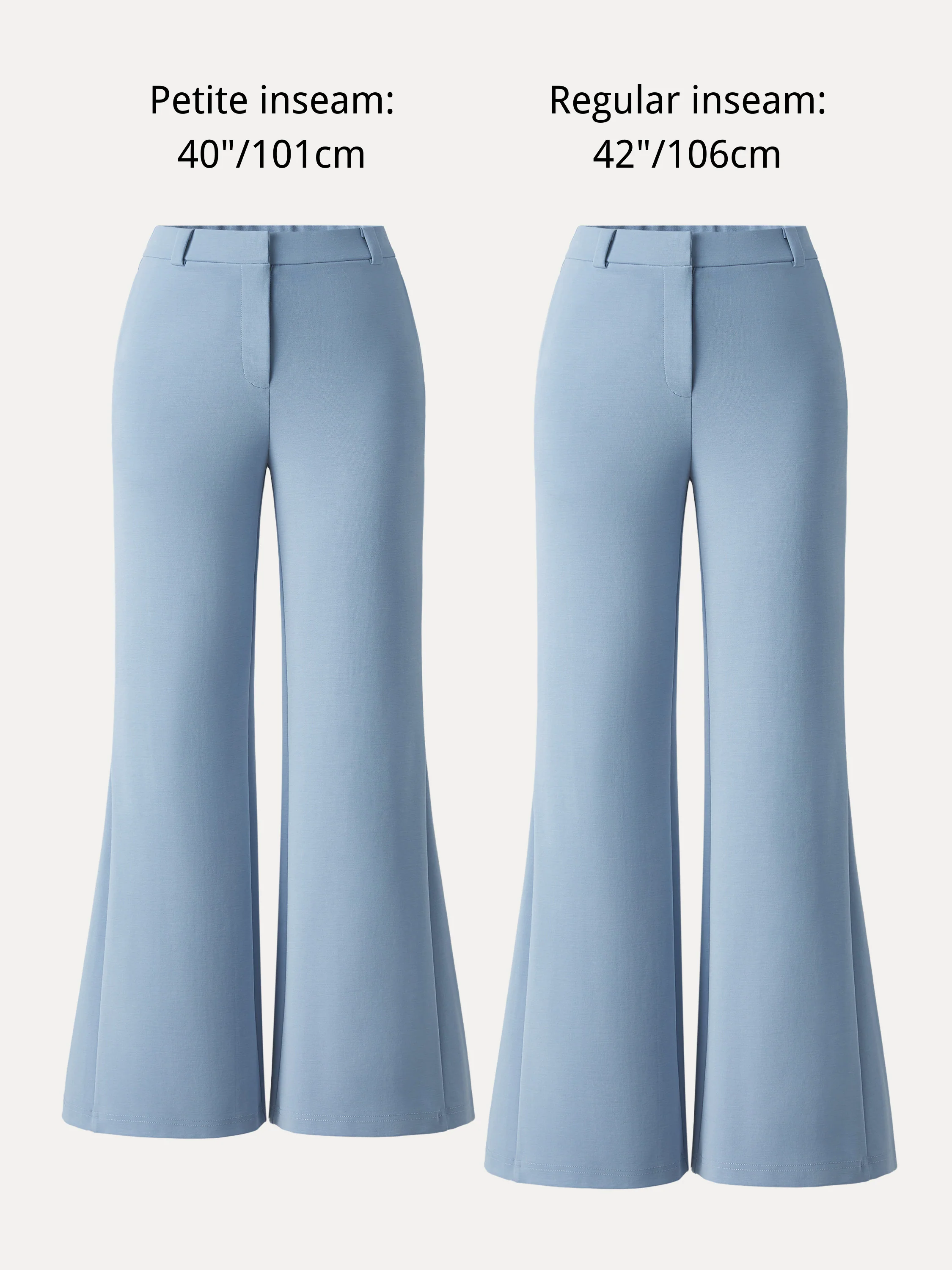 Wrinkle-Resistant High Rise Flared Trousers with Pockets - Image 15