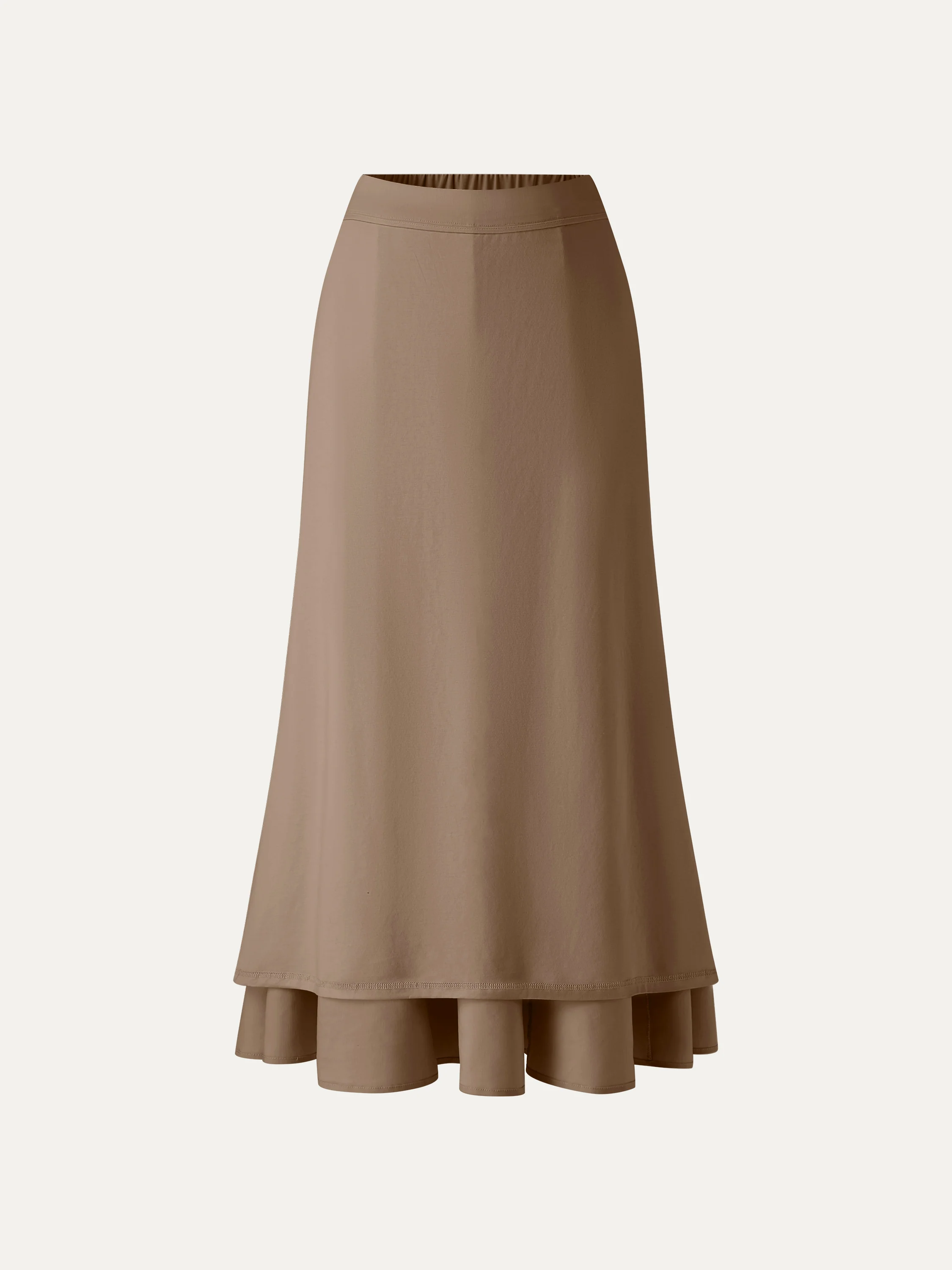 Wrinkle-Resistant Linen Blend Maxi Flare Skirt - Image 9