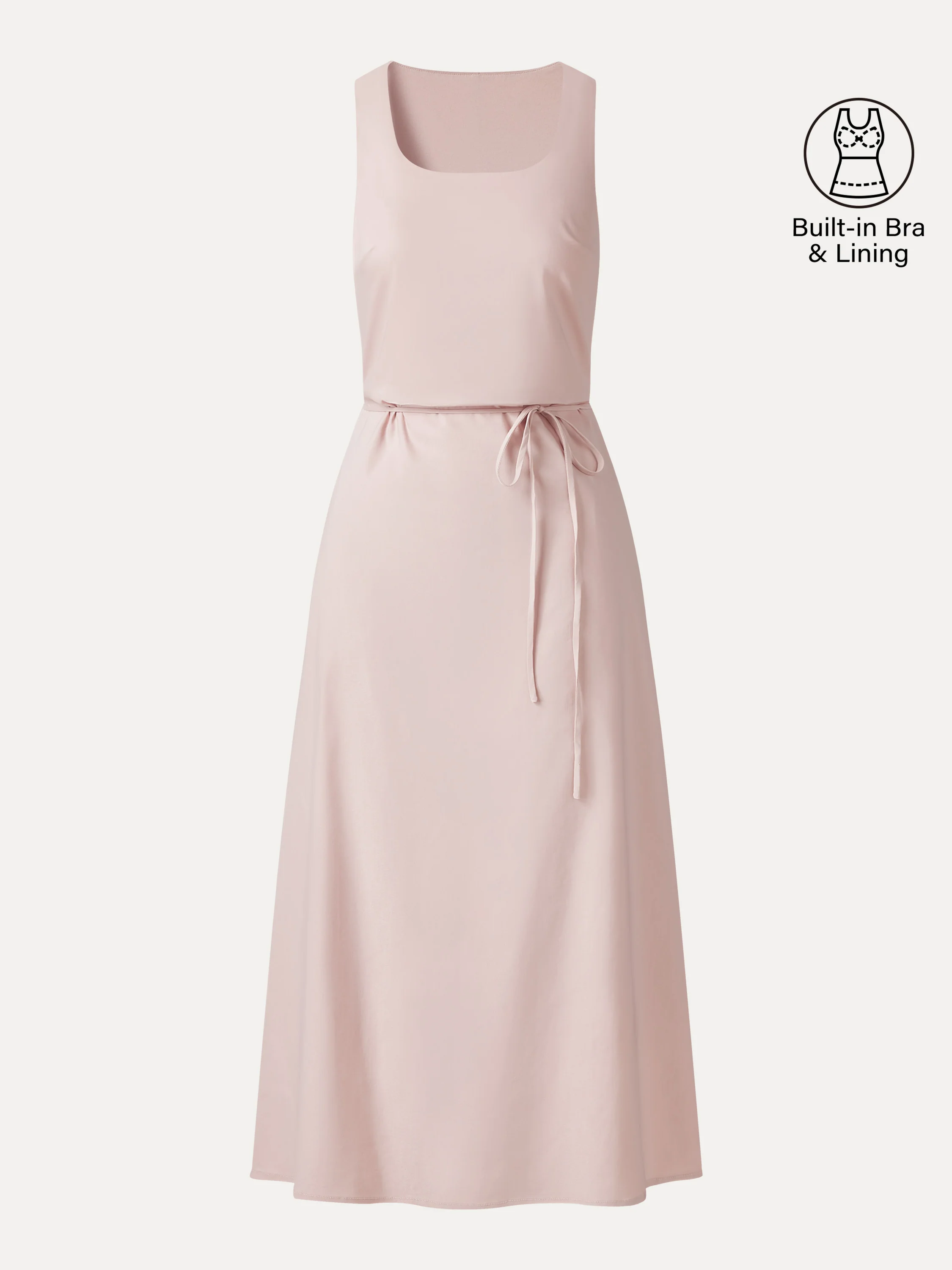 Wrinkle-Resistant Linen Blend U-Neck Maxi Dress with Pockets - Image 11