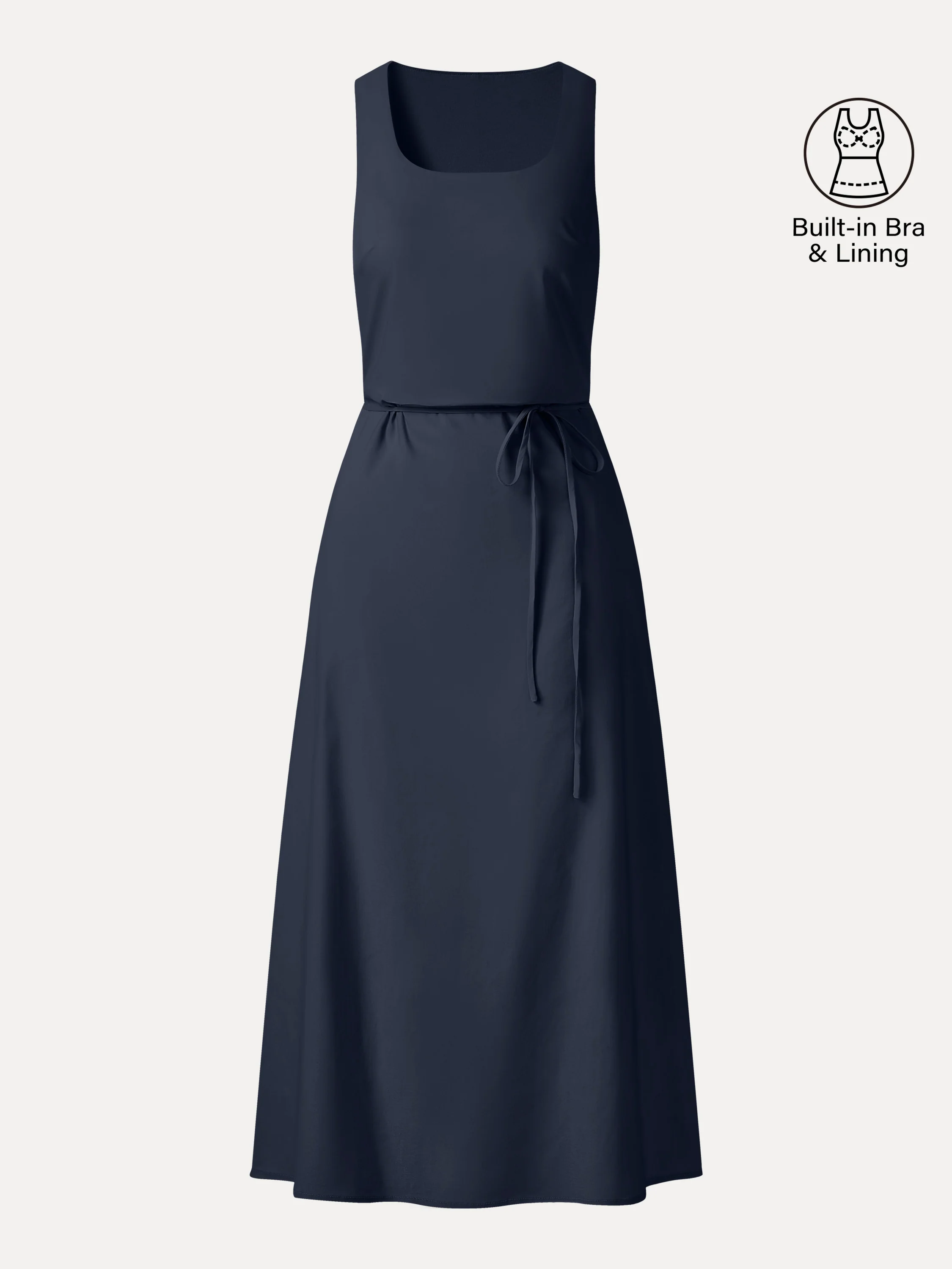 Wrinkle-Resistant Linen Blend U-Neck Maxi Dress with Pockets - Image 12