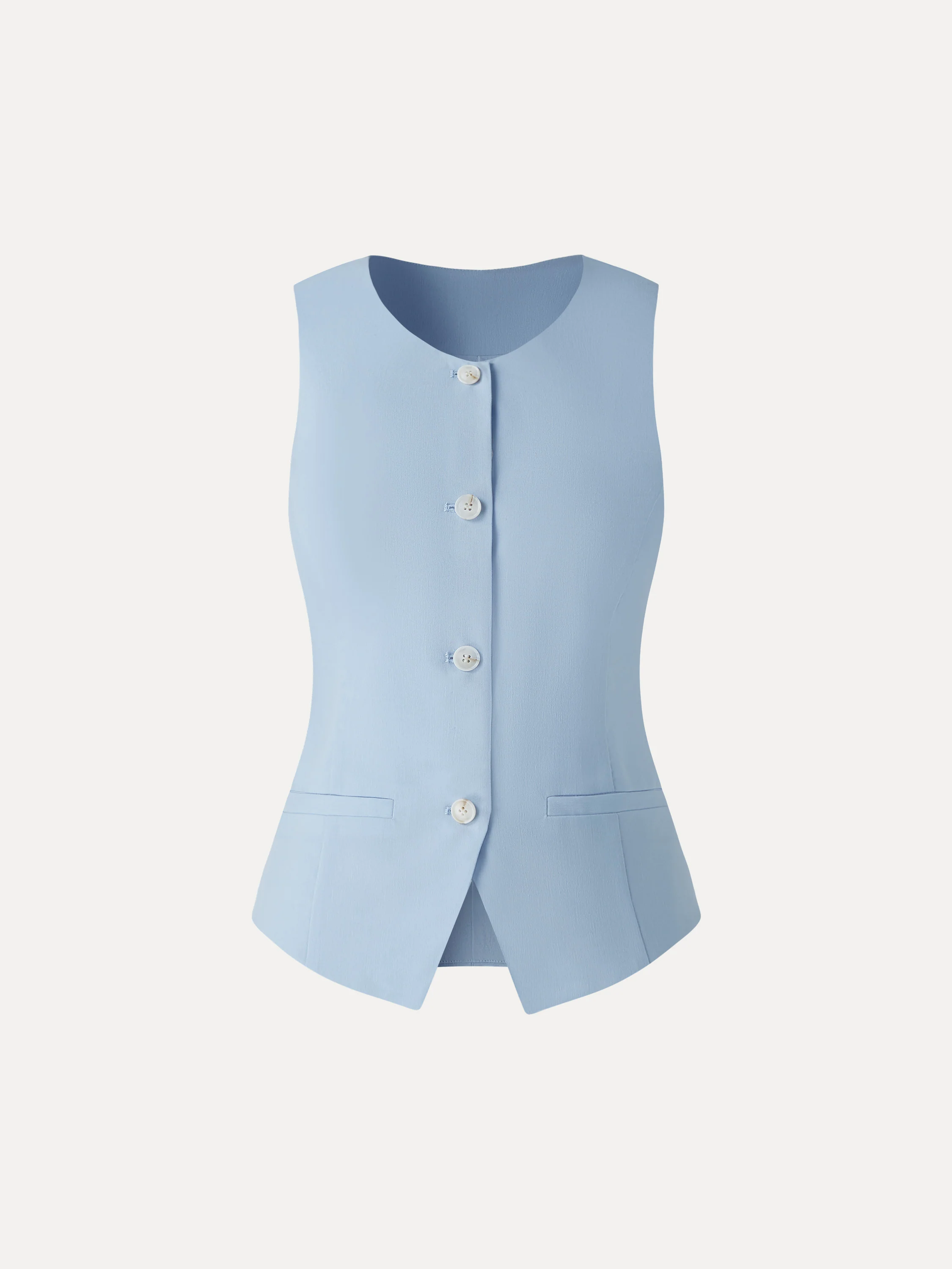 Wrinkle-Resistant Linen Summer Waistcoat with Pockets - Image 11