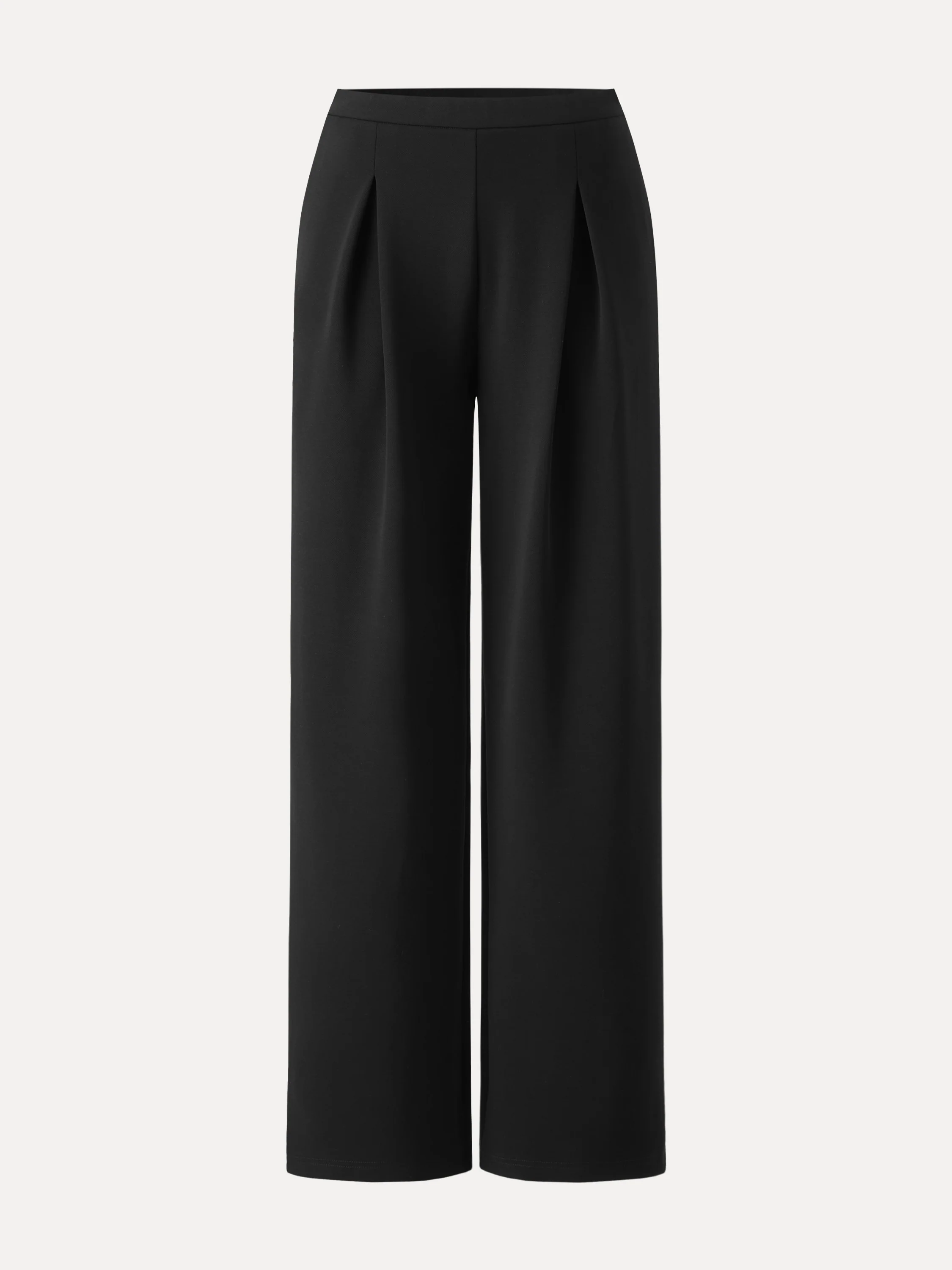 Wrinkle-Resistant Mid Rise Wide Leg Pleated Pants with Pockets - Image 12