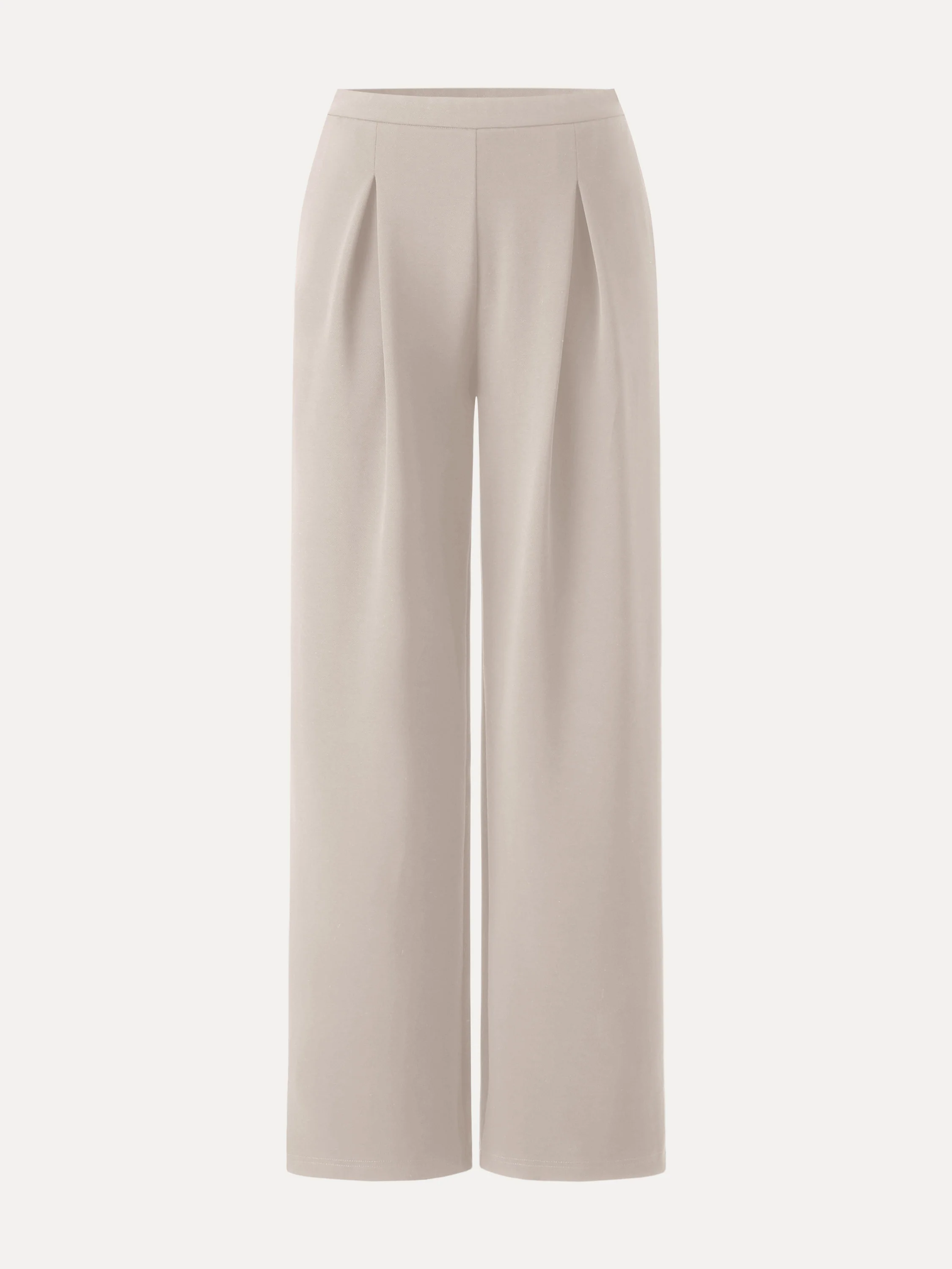 Wrinkle-Resistant Mid Rise Wide Leg Pleated Pants with Pockets - Image 13