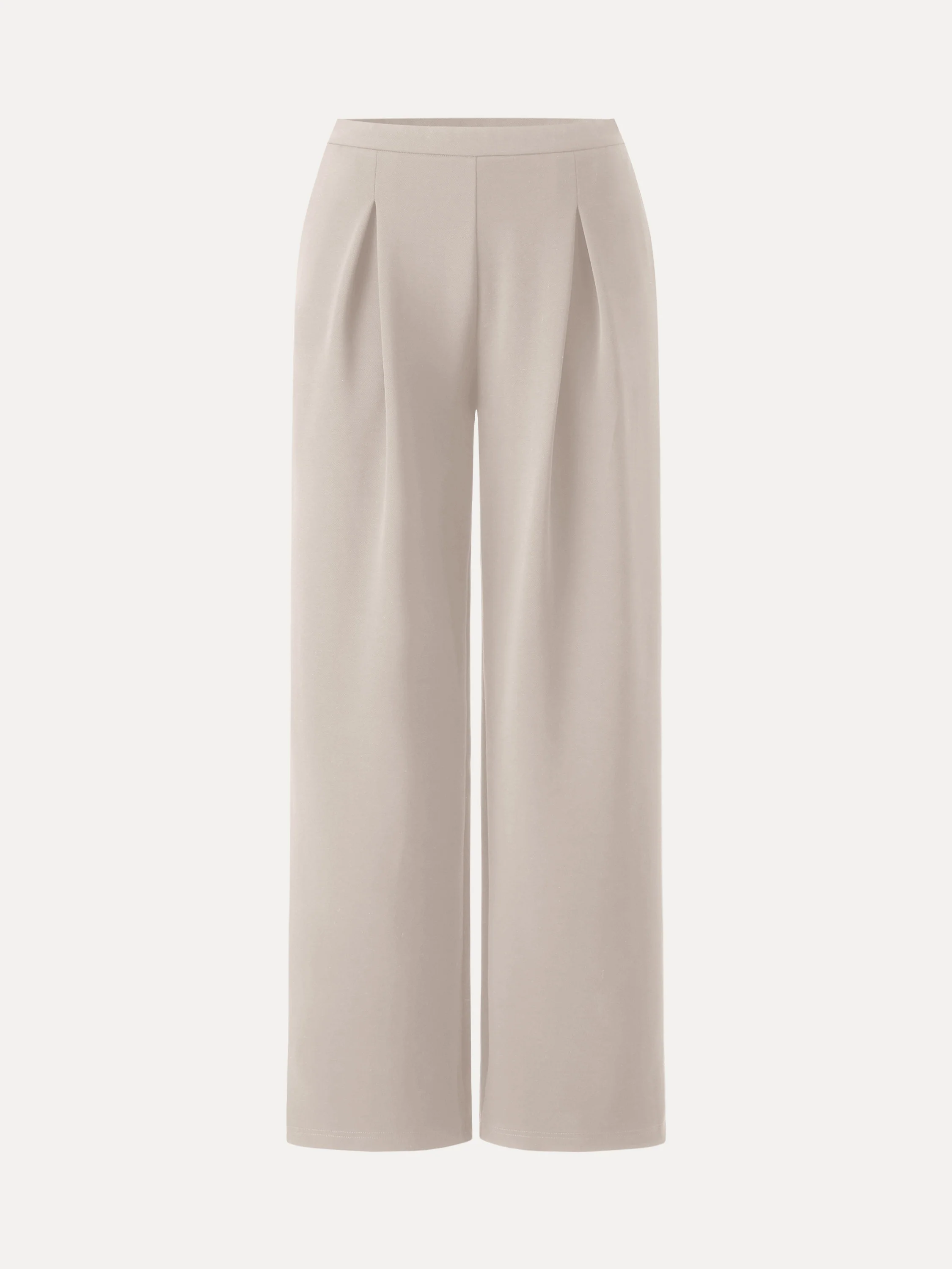 Wrinkle-Resistant Mid Rise Wide Leg Pleated Pants with Pockets - Image 14