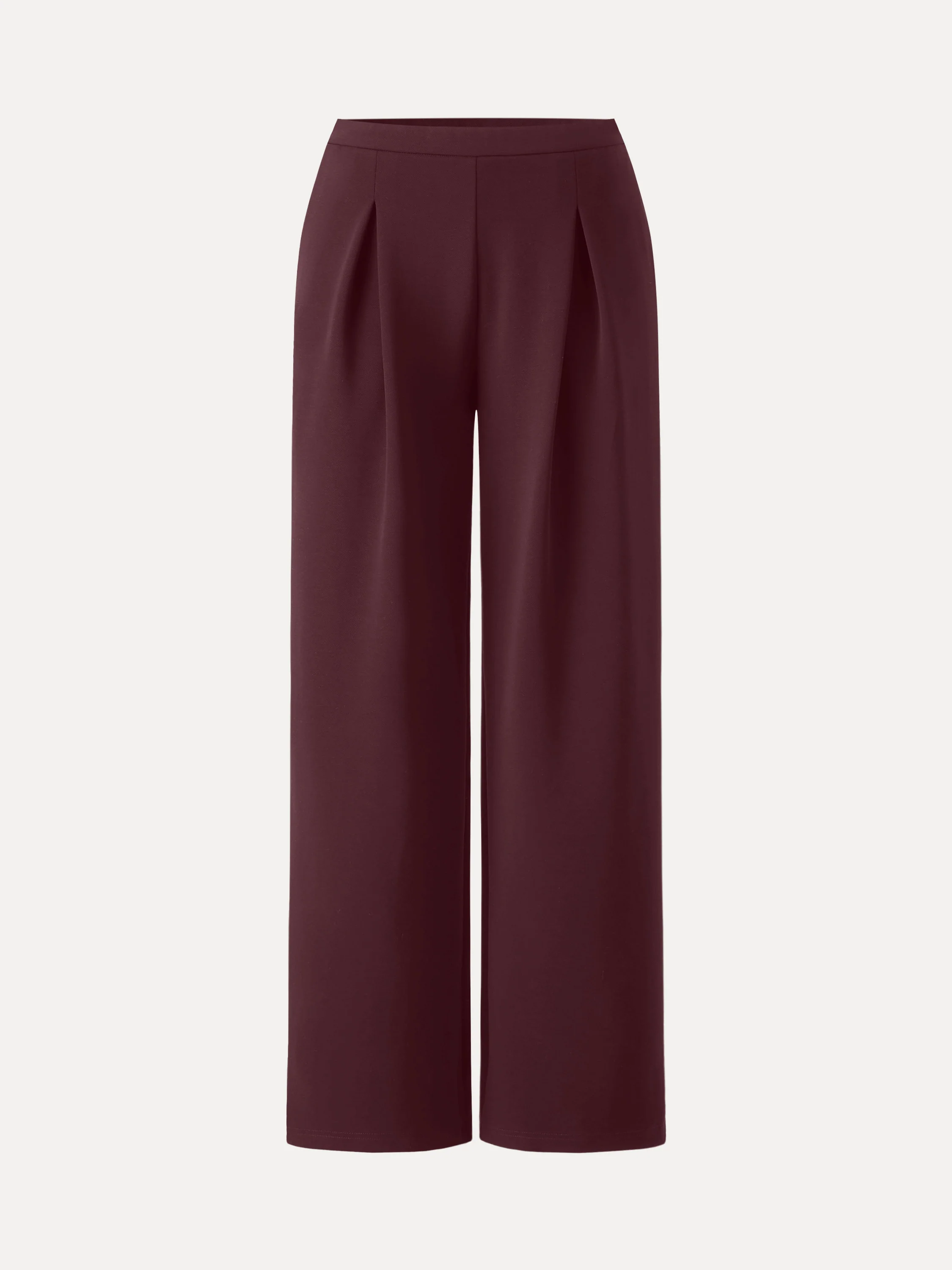 Wrinkle-Resistant Mid Rise Wide Leg Pleated Pants with Pockets - Image 15