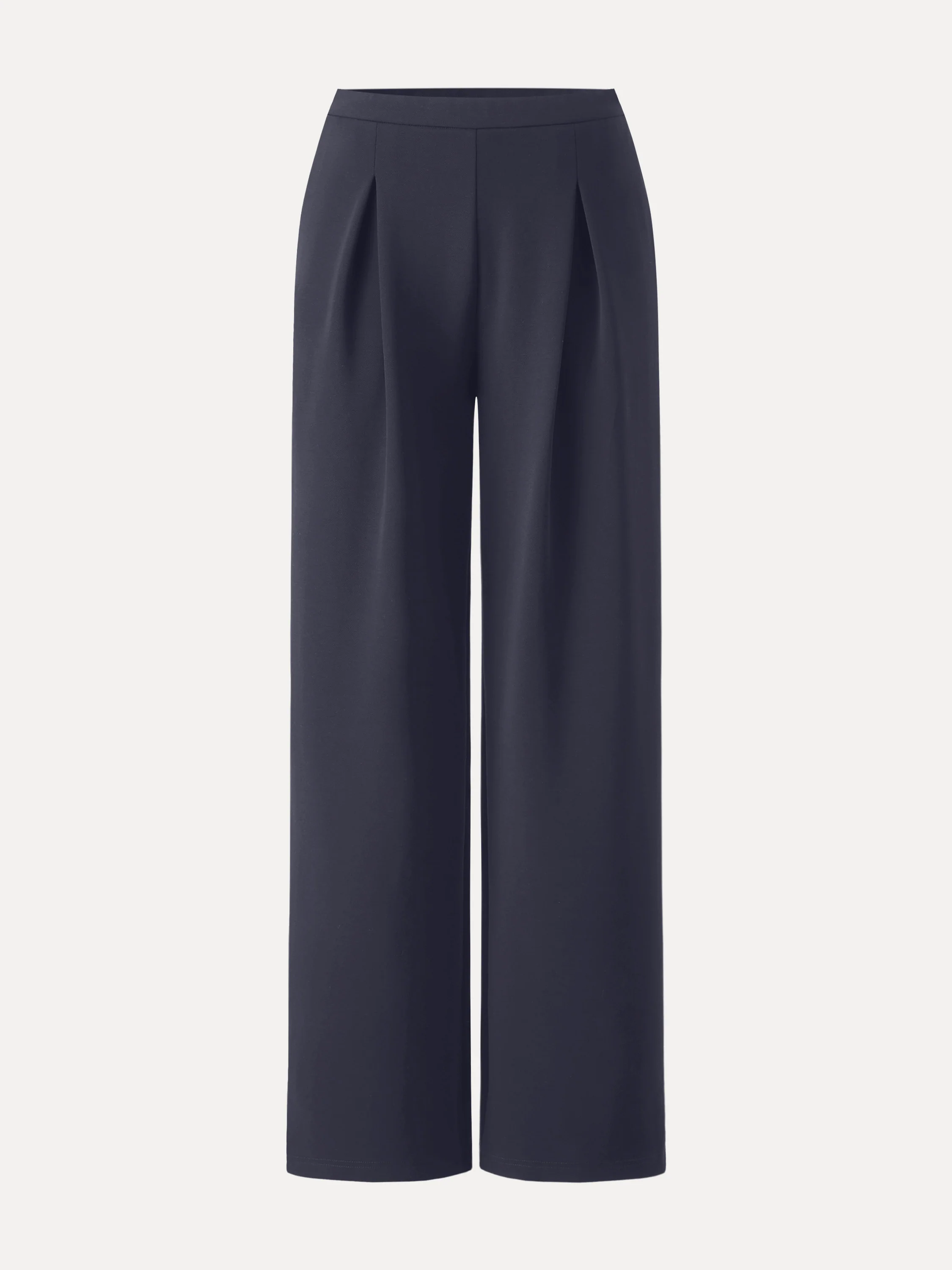 Wrinkle-Resistant Mid Rise Wide Leg Pleated Pants with Pockets - Image 16